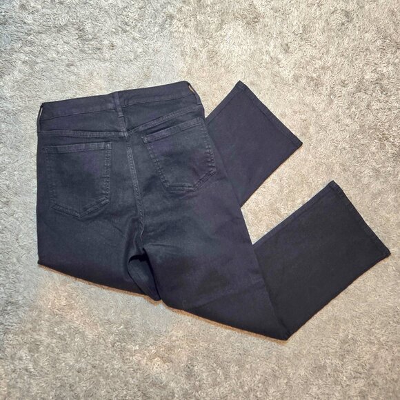 🖤New Nine West Black Stretch ButtonUp High Rise Straight Leg Cotton Blend Jeans - Picture 3 of 10